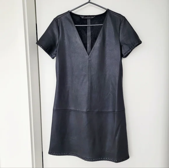 chinese dress ladies Zara Trafaluc XS Black Pleather Cocktail Dress  Threndzs